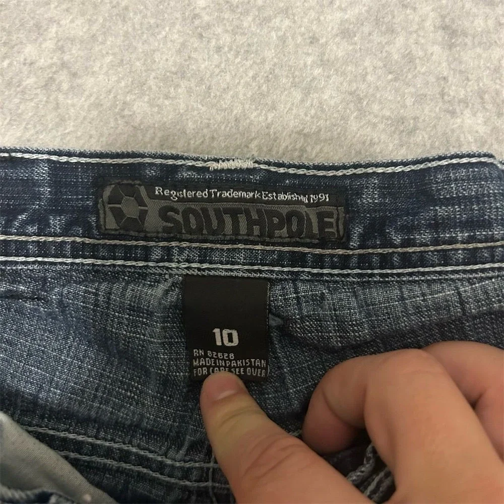 Southpole Boys' Denim Jean Shorts Dark Size 10 Casual Summer Wear Y2K Jorts